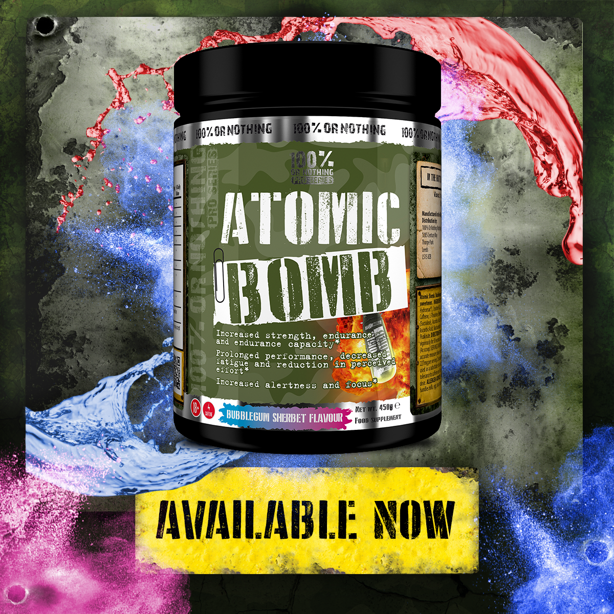 100% or Nothing - Atomic Bomb (High Strength Pre-Workout)