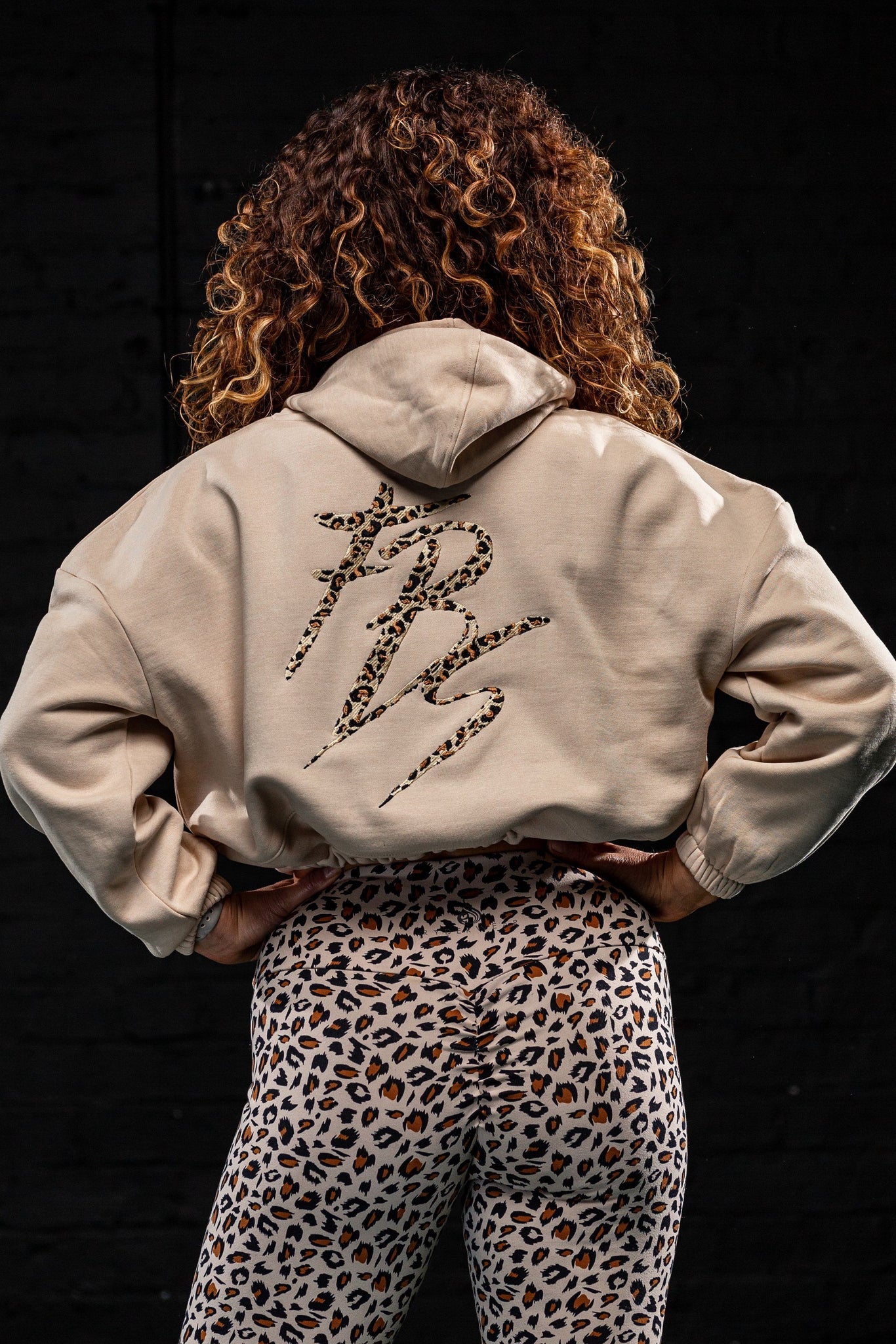 FBS Leopard Embroidered Cropped Ladies Hoodie - Full Boar Sports