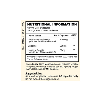 Nice Supplement Co. Lions Mane+ Focus 90 Capsules
