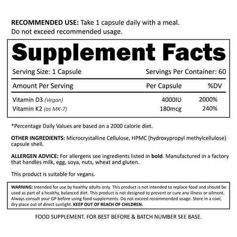 Efectiv - Vitamin D3 & K2 - Full Boar Sports