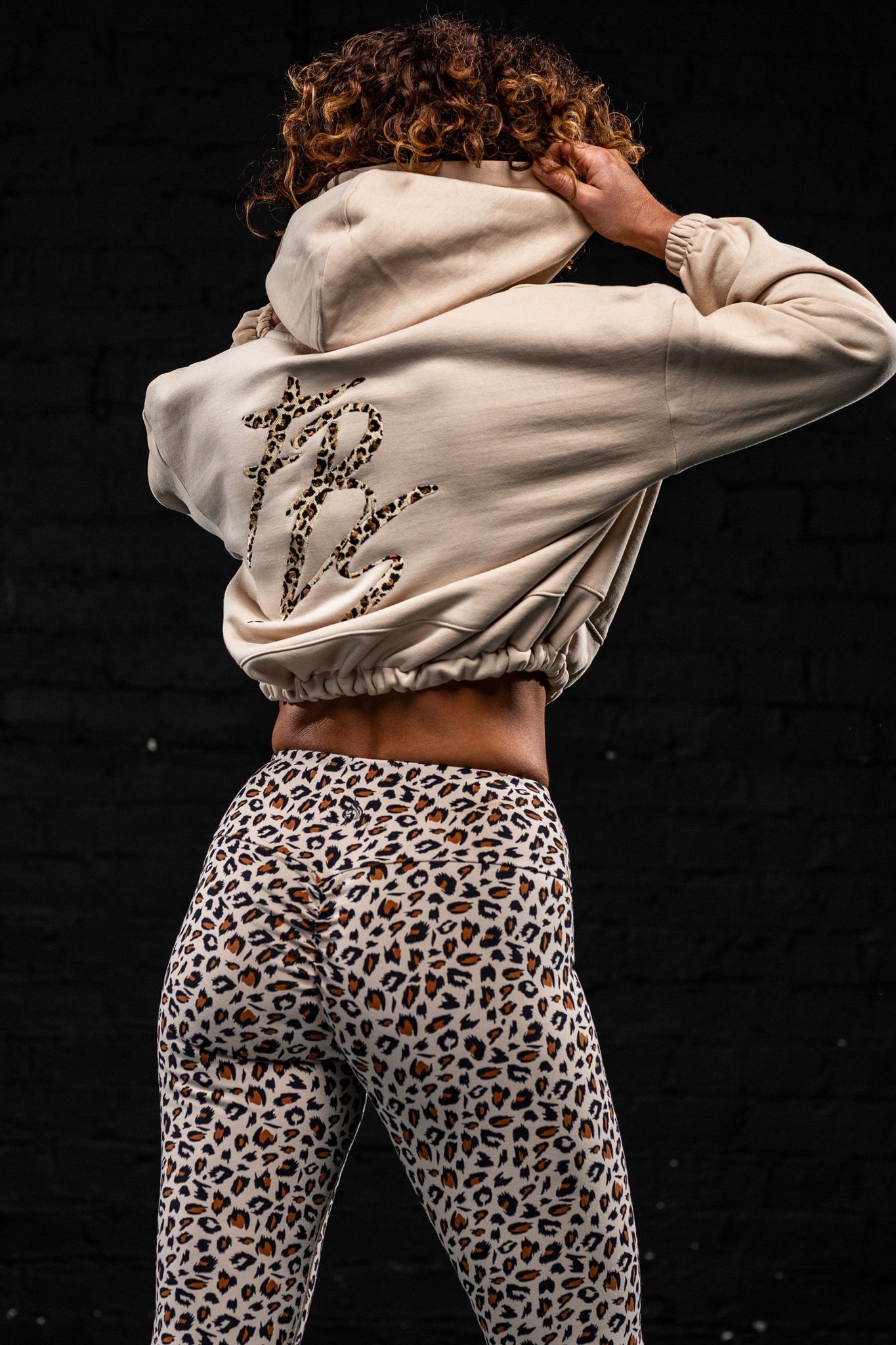 FBS Leopard Embroidered Cropped Ladies Hoodie - Full Boar Sports