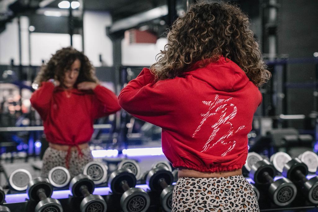 FBS Leopard Embroidered Cropped Ladies Hoodie - Full Boar Sports