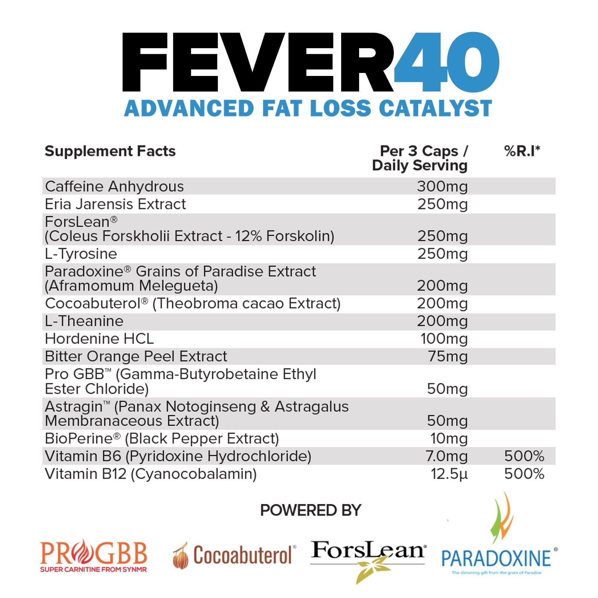 HR labs fever 40 fat loss catalyst - Full Boar Sports