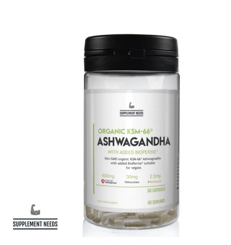 Supplement Needs - Ashwaganda Organic KSM66 - 60 capsules - Full Boar Sports